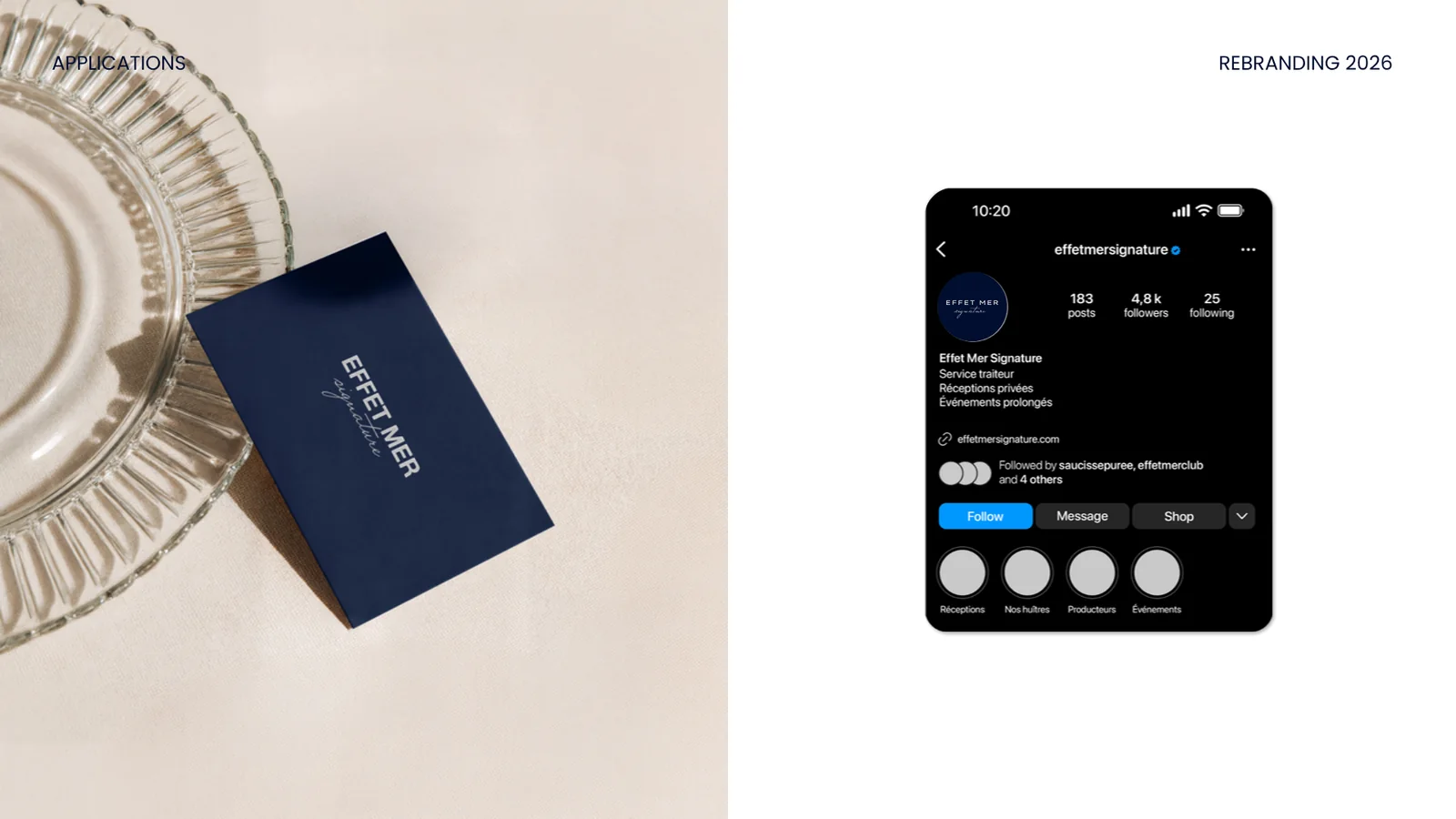Effet Mer Signature — Carte de visite et profil Instagram