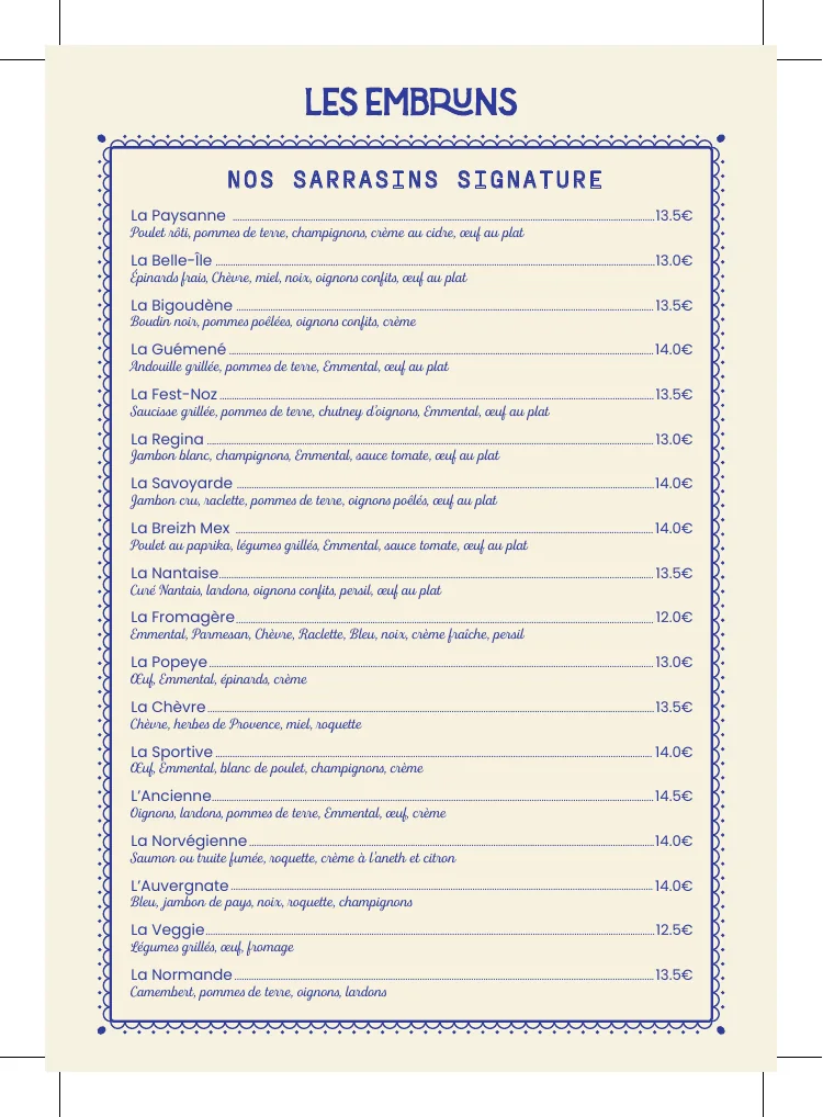 Les Embruns — Nos sarrasins signature
