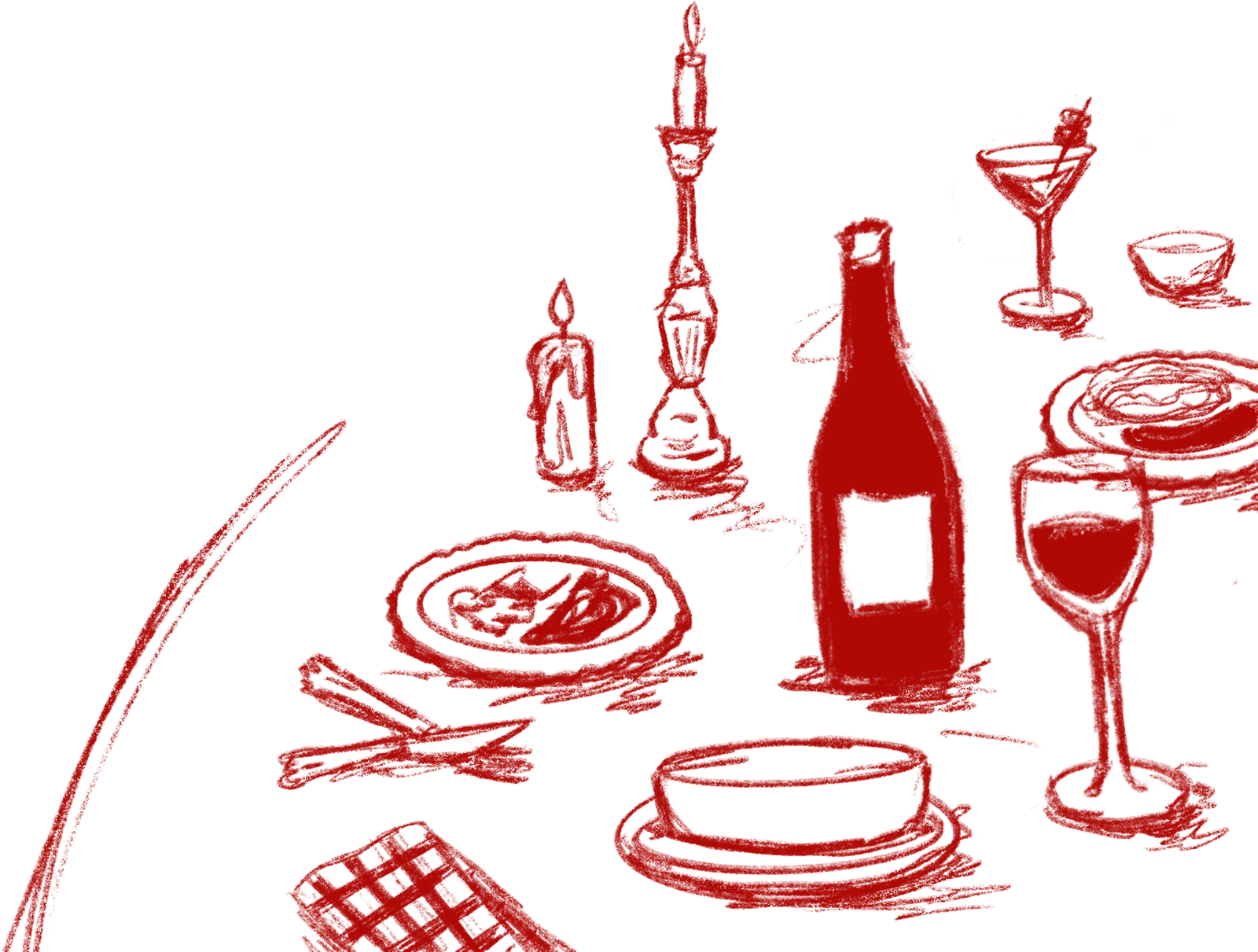 Les Parigots — rouge illustration table