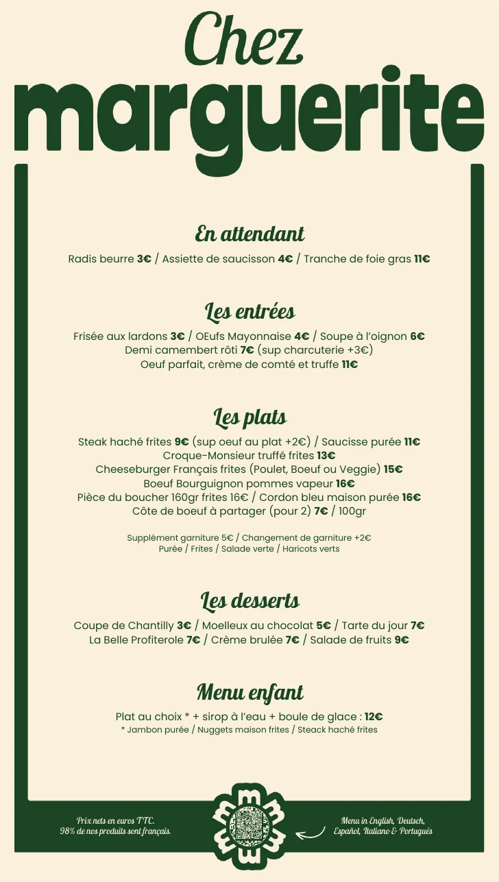 Marguerite — Vert, verso