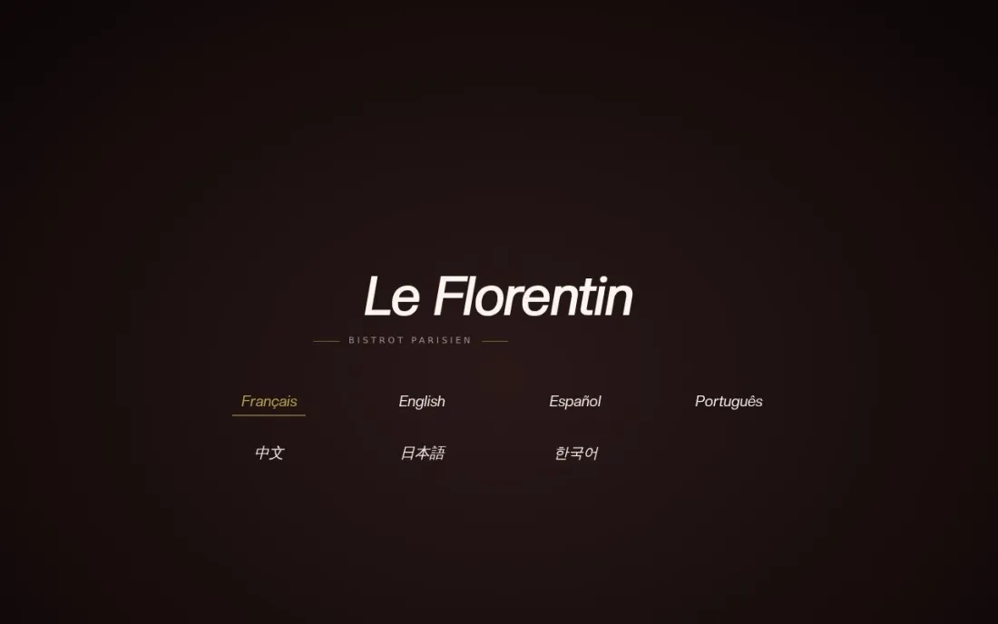 Site web Le Florentin — bistrot parisien